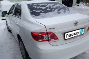 Toyota Corolla 2012 вытягивание заднего левого лонжерона, замена и покраска заднего левого крыла и бампера в Екатеринбурге 20130110